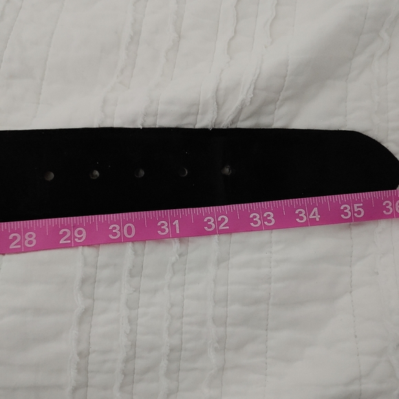 vintage Black & Gold Avignon Leather chain Belt L - Picture 4 of 6